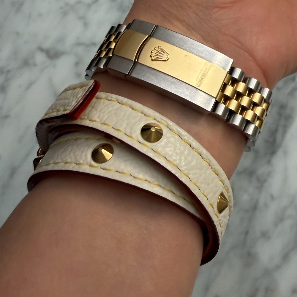 LOUIS VUITTON M91846 Suhali Brass Les Double Tours Bracelet, Women's, Leather, - Picture 6 of 6